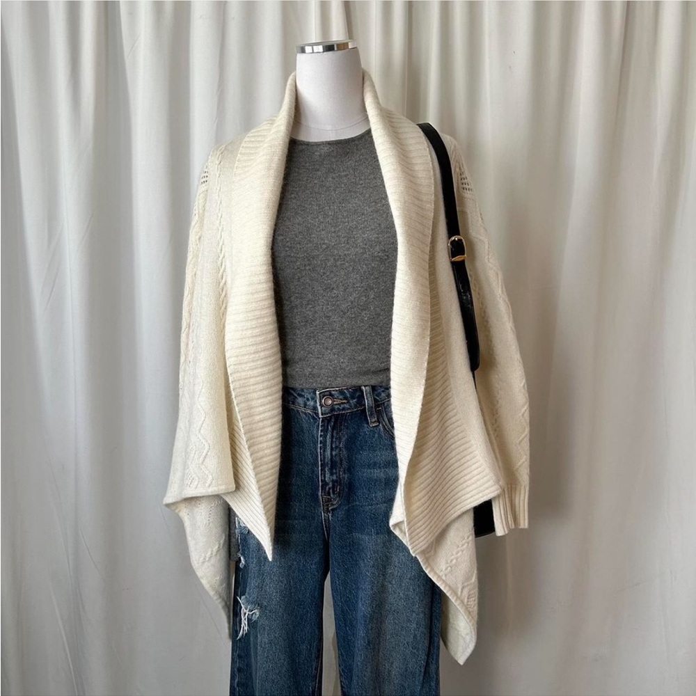 Vintage Jones New York Signature Open-front Cardigan Wool blend Petite small.